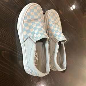Vans Kids Blue Checkered Slip-On Shoes